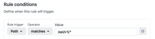Defining rate limit rule conditions